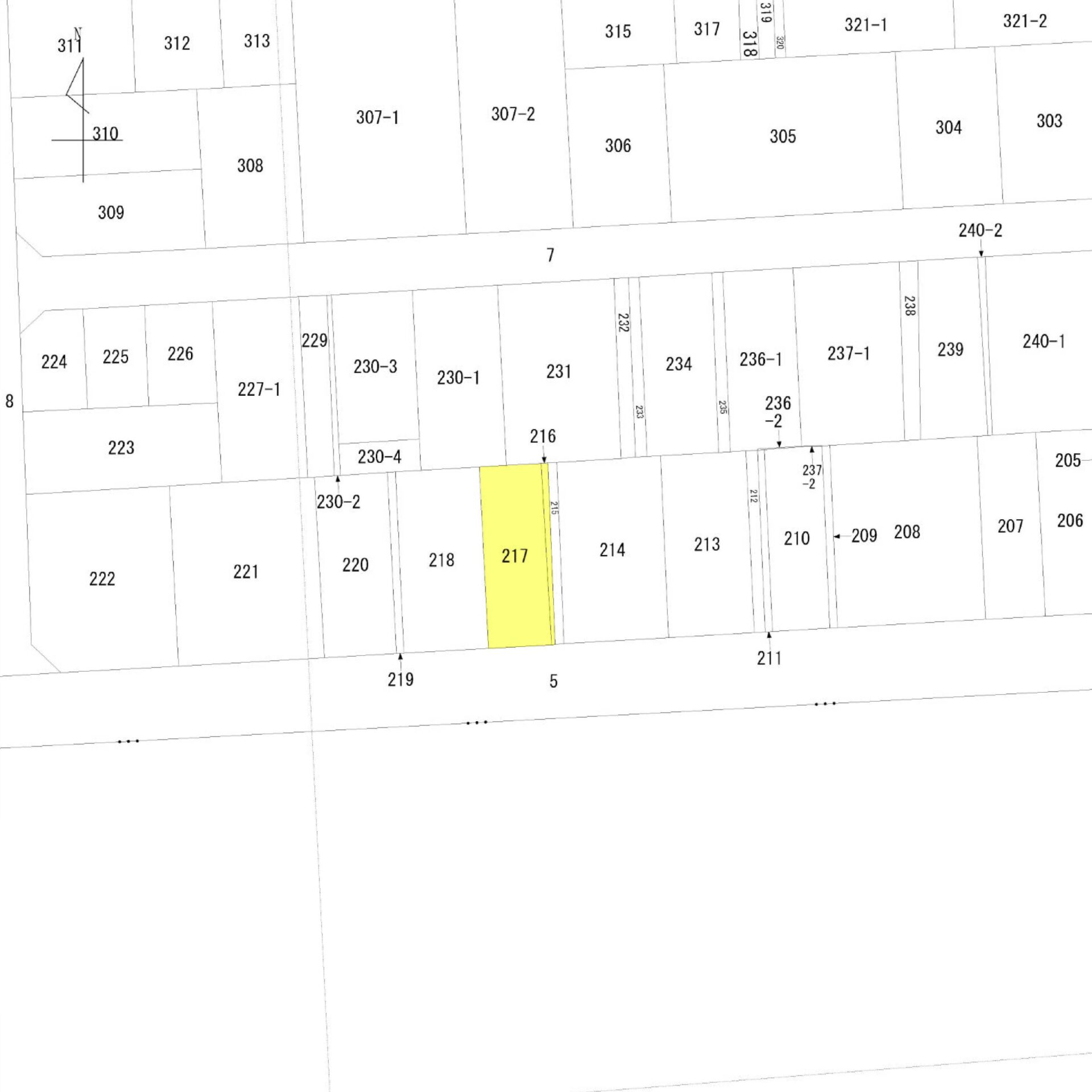 大宮二丁目216番、217番 | 優良分譲地(建築条件付き) | 三谷不動産株式会社
の区画図